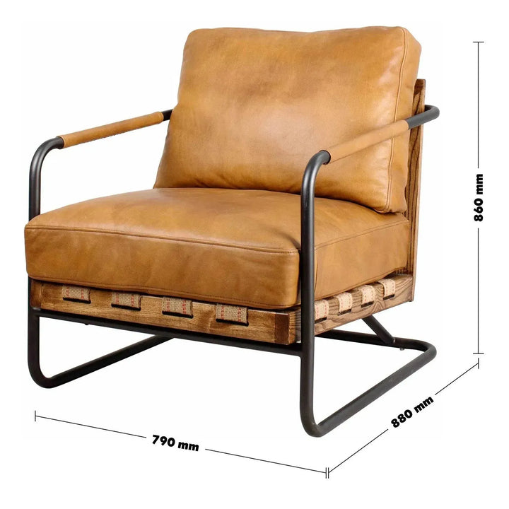 Industrial genuine leather 1 seater sofa grey ash size charts.
