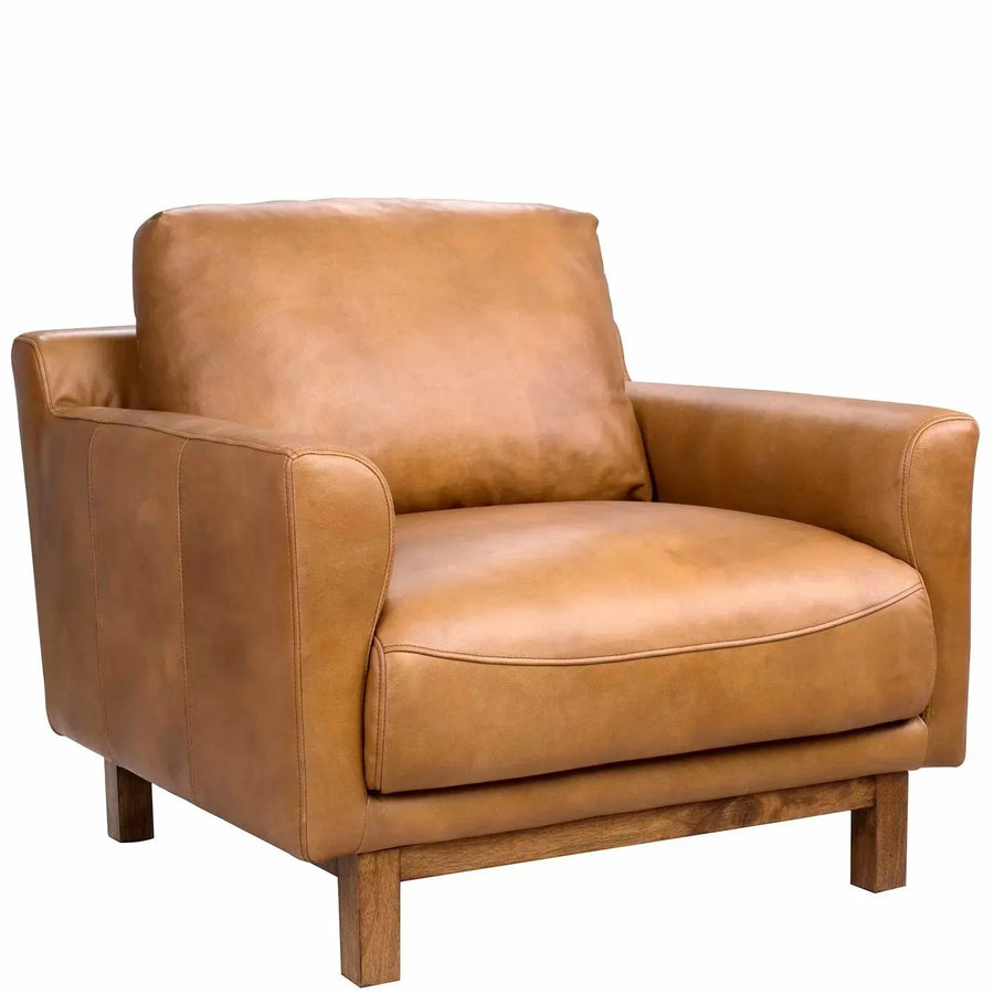 Vintage genuine leather 1 seater sofa rw and nut ter primary product view.