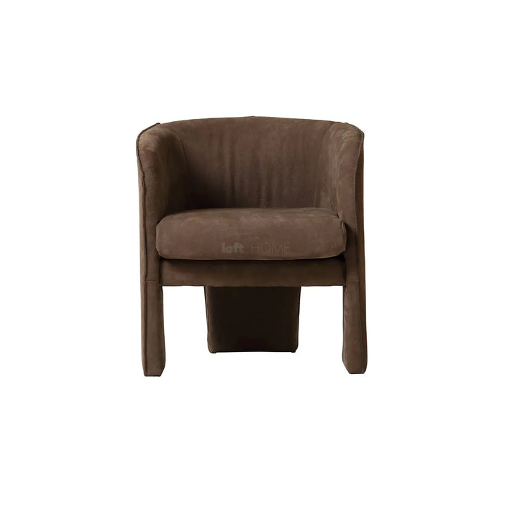 Vintage genuine leather 1 seater sofa vintage joy in close up details.