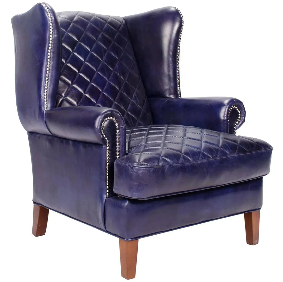 Vintage genuine leather 1 seater sofa wing s primary product view.
