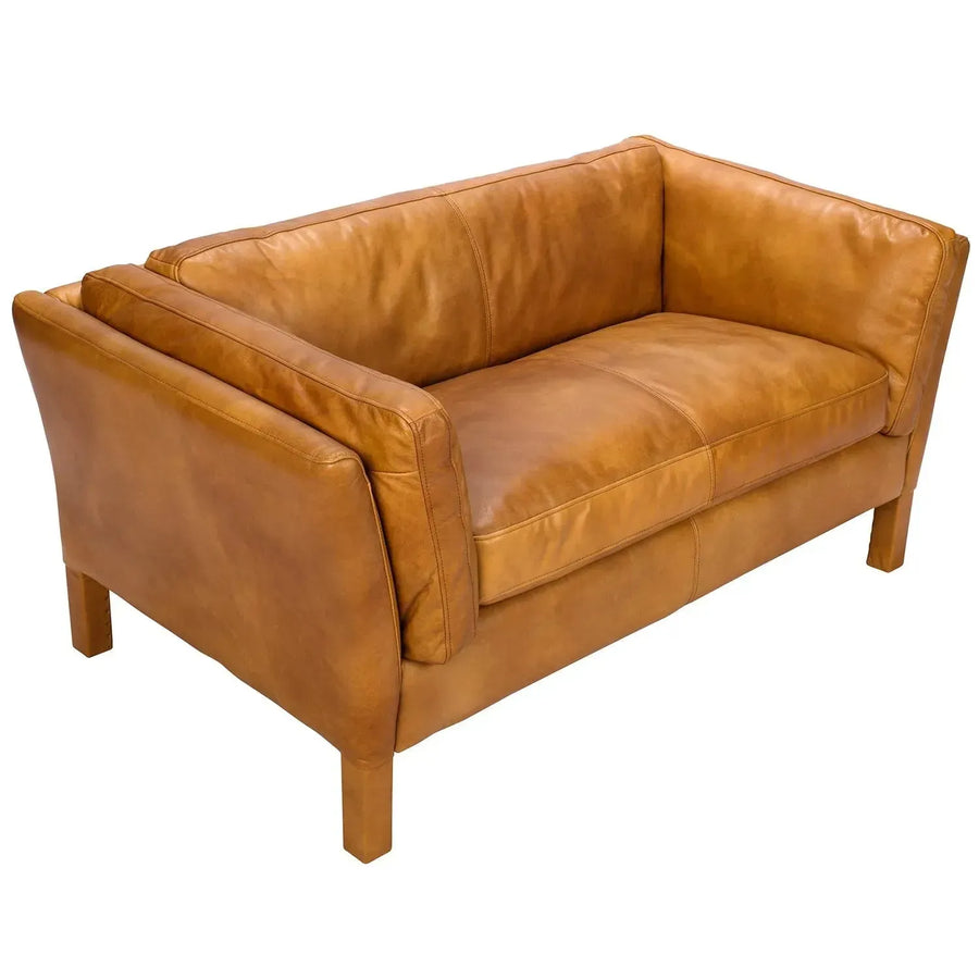 Vintage genuine leather 2 seater sofa reggio primary product view.