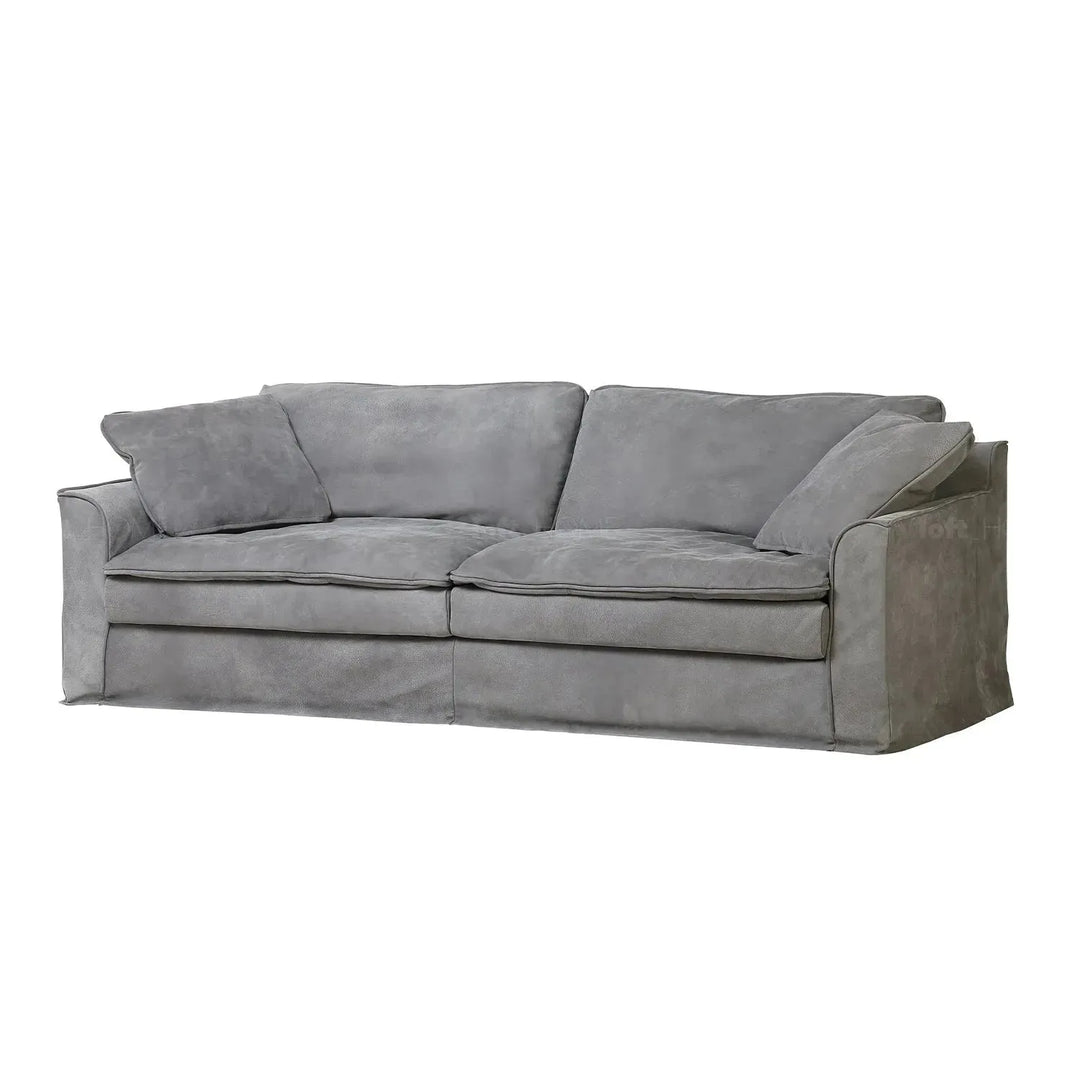 Vintage genuine leather 3 seater sofa marcell in details.