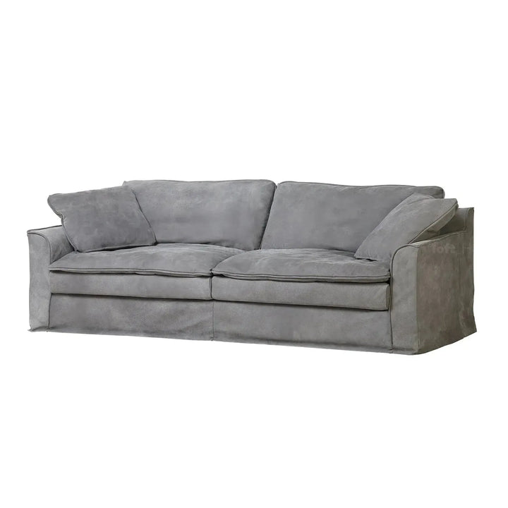 Vintage genuine leather 3 seater sofa marcell in details.