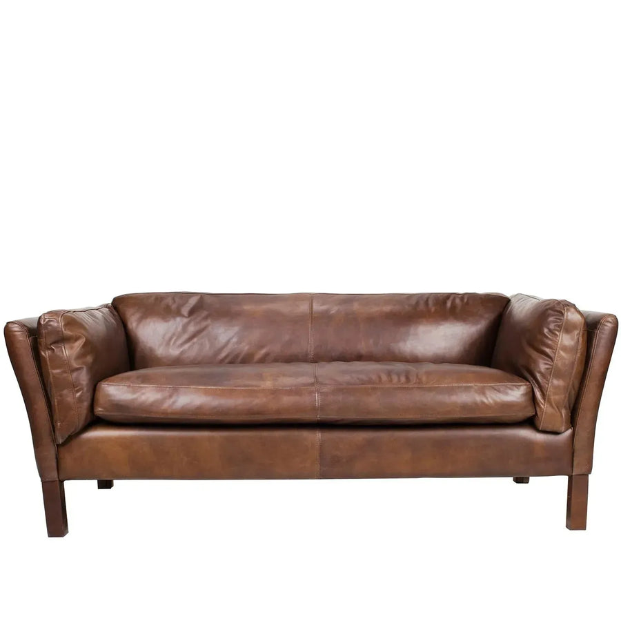 Vintage genuine leather 3 seater sofa reggio primary product view.