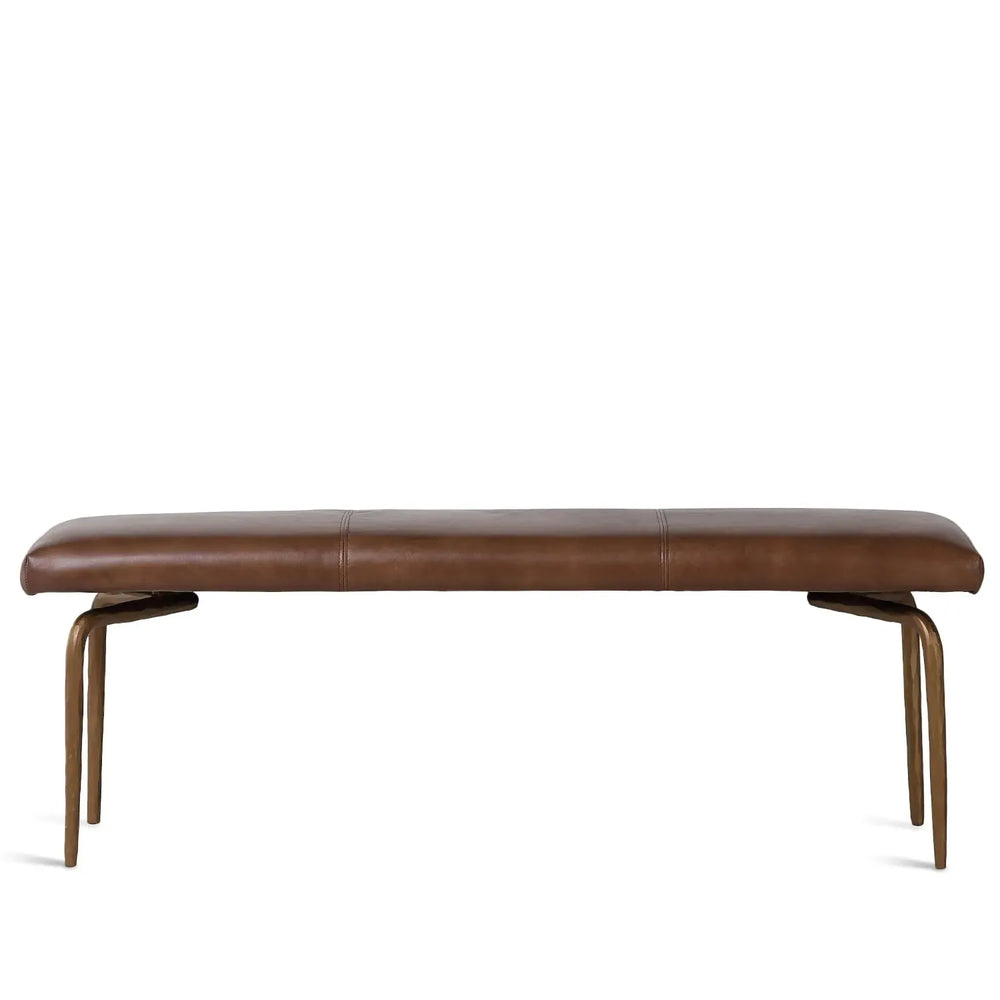 Industrial genuine leather bench miller in white background.