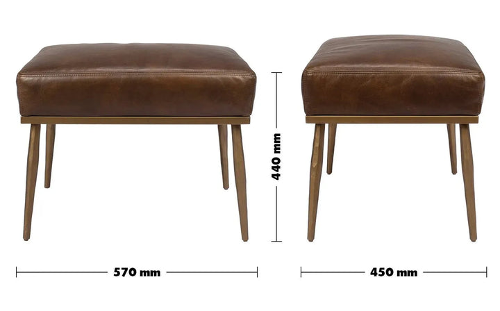 Vintage genuine leather ottoman hummer brass size charts.