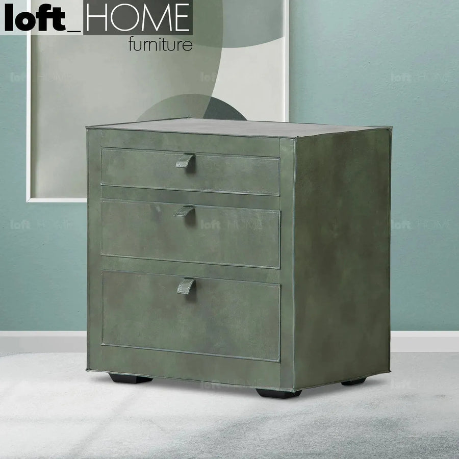 Vintage genuine leather side table murphy primary product view.