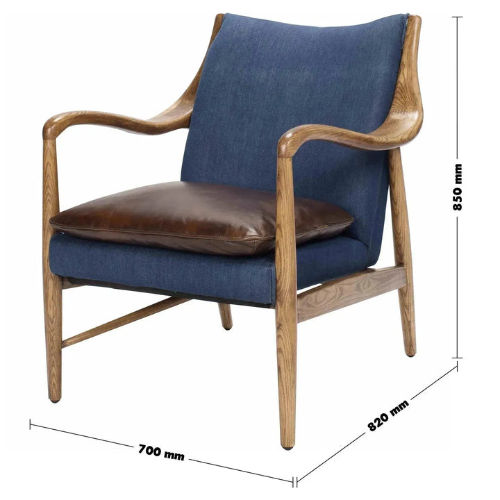 Vintage jeans fabric and genuine leather 1 seater sofa cowboy size charts.