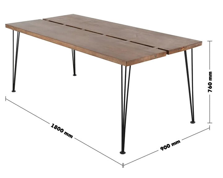 Industrial rubber wood dining table dovetail size charts.