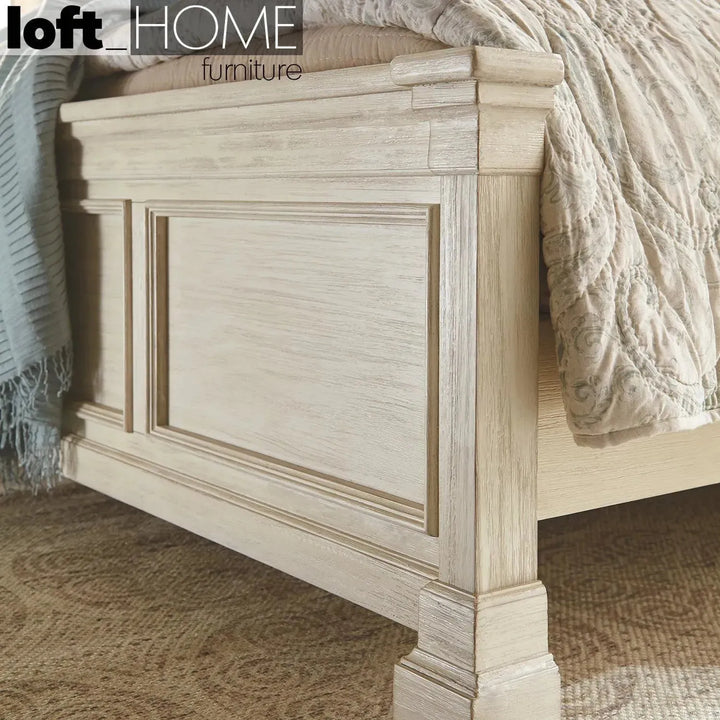 Vintage wood bed frame bolanburg asia queen in real life style.