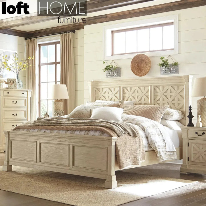 Vintage wood bed frame bolanburg asia queen environmental situation.