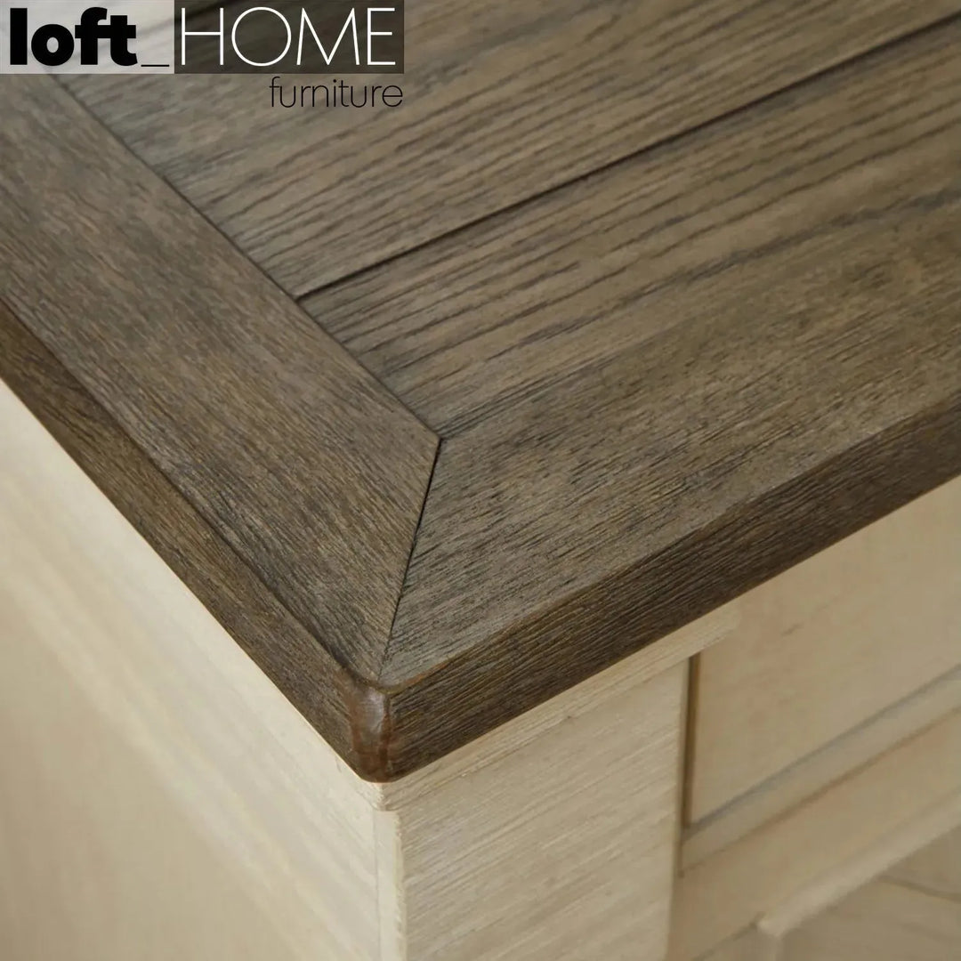 Vintage wood side table bolanburg with context.