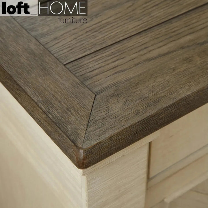 Vintage wood side table bolanburg with context.