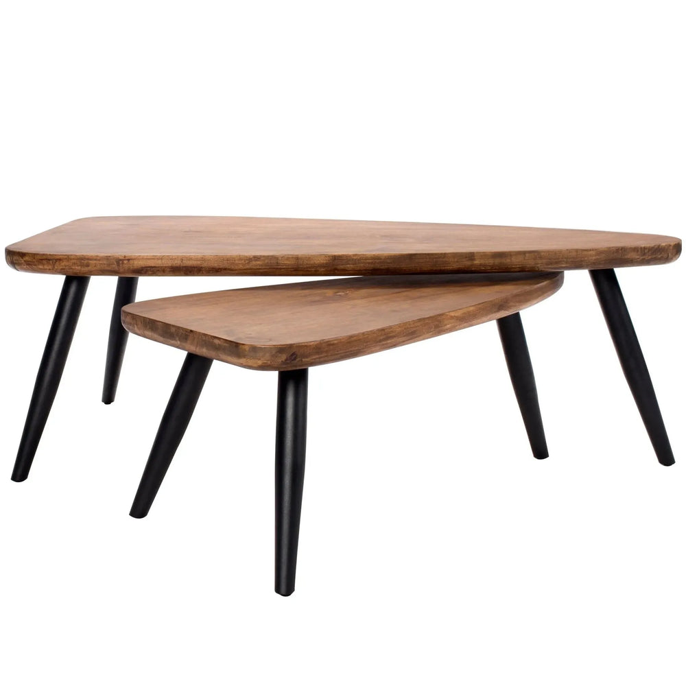 Industrial wooden coffee table greyash in white background.
