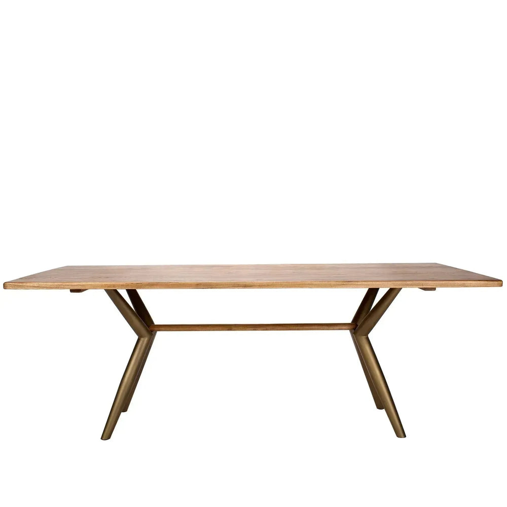 Industrial wooden dining table lucien ash in white background.