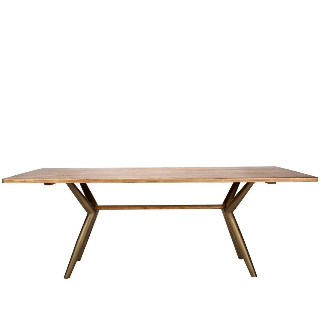 Industrial wooden dining table lucien ash in white background.
