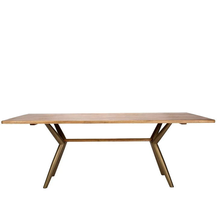 Industrial wooden dining table lucien ash in white background.