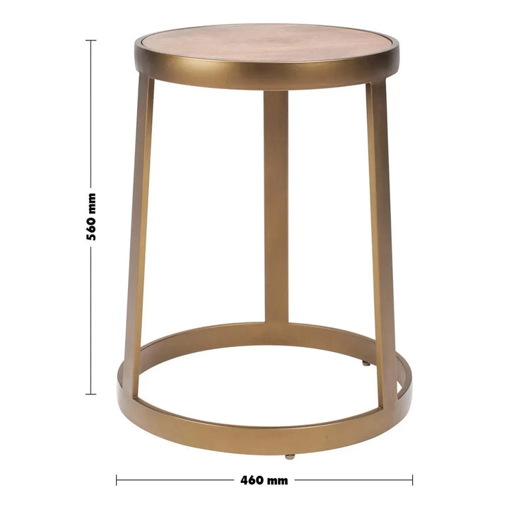Vintage wooden side table vintage size charts.