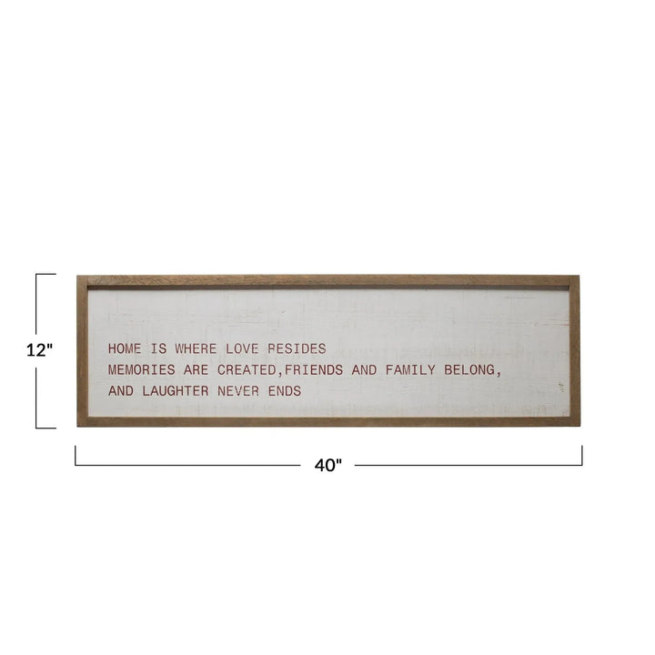 Wood painting, "home is where ?" size charts.