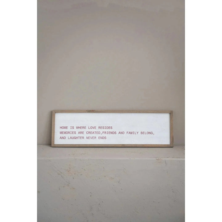 Wood painting, "home is where ?" primary product view.