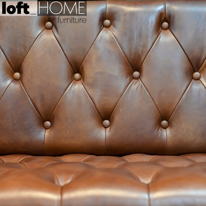 Industrial Aluminium Genuine Leather 2 Seater Sofa ENGINE In-context