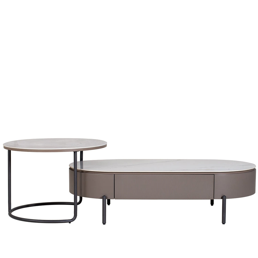 Modern Sintered Stone Coffee Table ROSA White Background