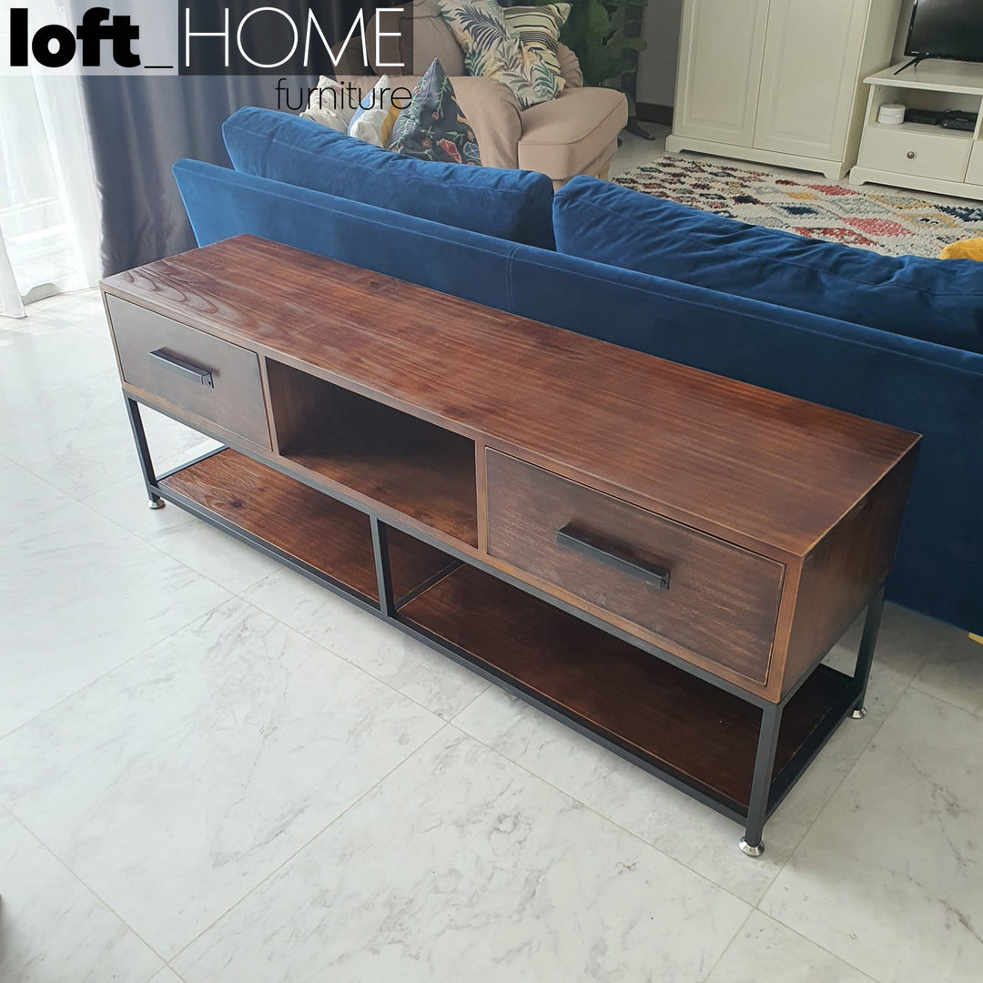 Industrial Pine Wood TV Console CLASSIC PINE Situational