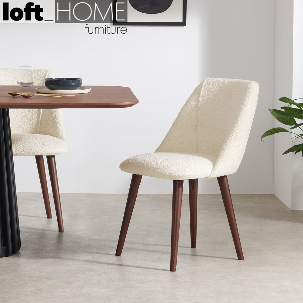 Modern fabric dining chair lule primary product view.