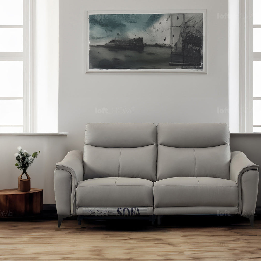 Loft Home 2-seater recliner sofa with plush leather upholstery and adjustable seating, perfect for ultimate comfort in modern living rooms in the 2-Seater Recliner Sofas collection.