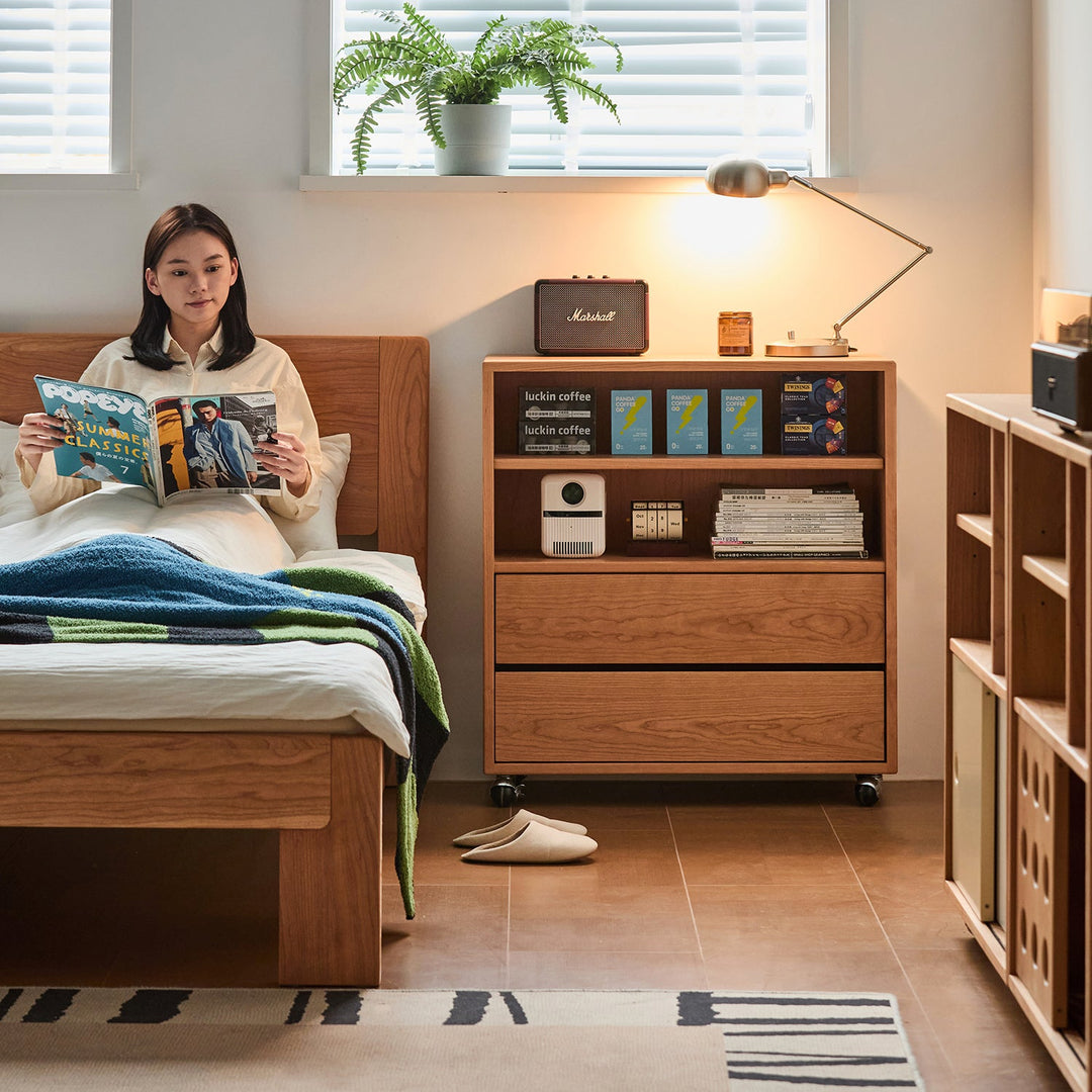 Scandinavian-cherry-wood-modular-cabinet-time with context.