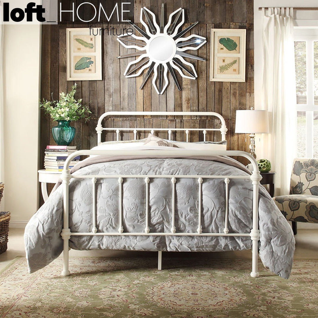 Loft Home vintage-style super single bed frame collection in Singapore. Elegant metal bed frame with a classic design, perfect for traditional and cozy bedroom settings. Explore Loft Home's super single bed frames for timeless charm and comfort.