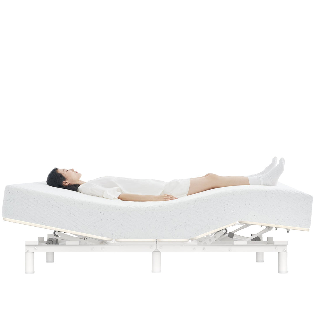 Minimalist metal electric adjustable bed frame with mattress 2in1 set upone detail 12.
