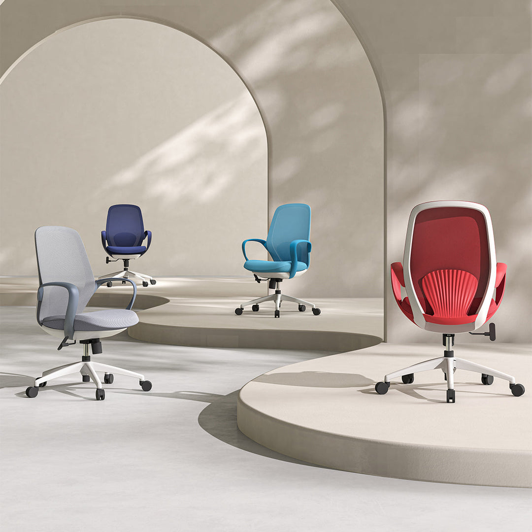 Loft Home Chairs With Wheels collection, featuring ergonomic and colorful rolling chairs, designed for mobility and style, perfect for dynamic workspaces.