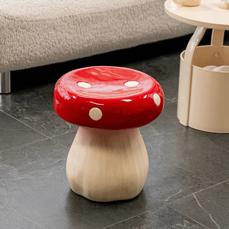 Loft Home Contemporary Tables Collection - Unique mushroom-shaped side table with bold red and white design, ideal for modern and playful living spaces