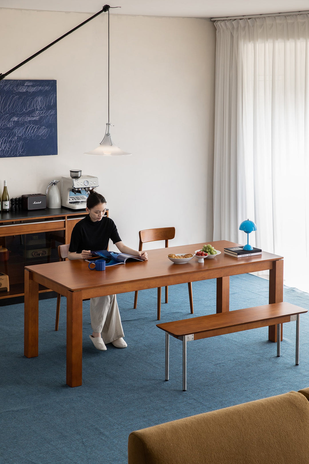 Extra large wooden dining table sized 2000–2500mm, styled for spacious Singapore dining rooms, condos, landed homes, and family gatherings.