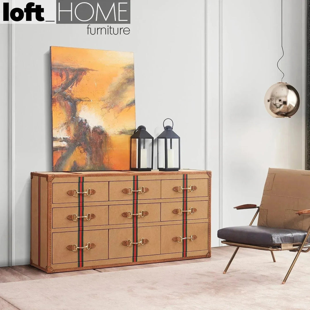 Genuine Leather Chest Of Drawers