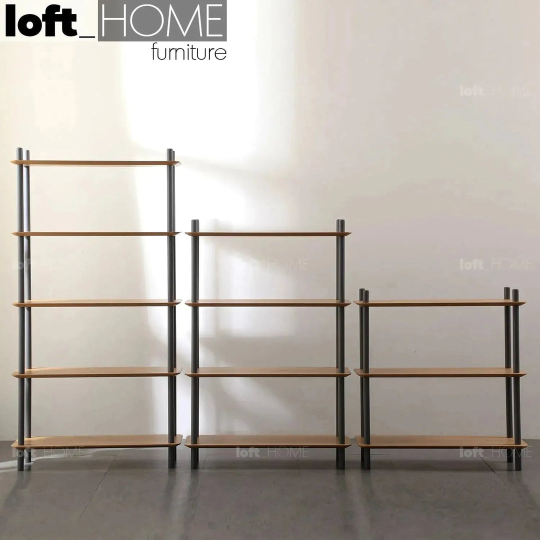 Modern wood display shelf hanover 3 color swatches.