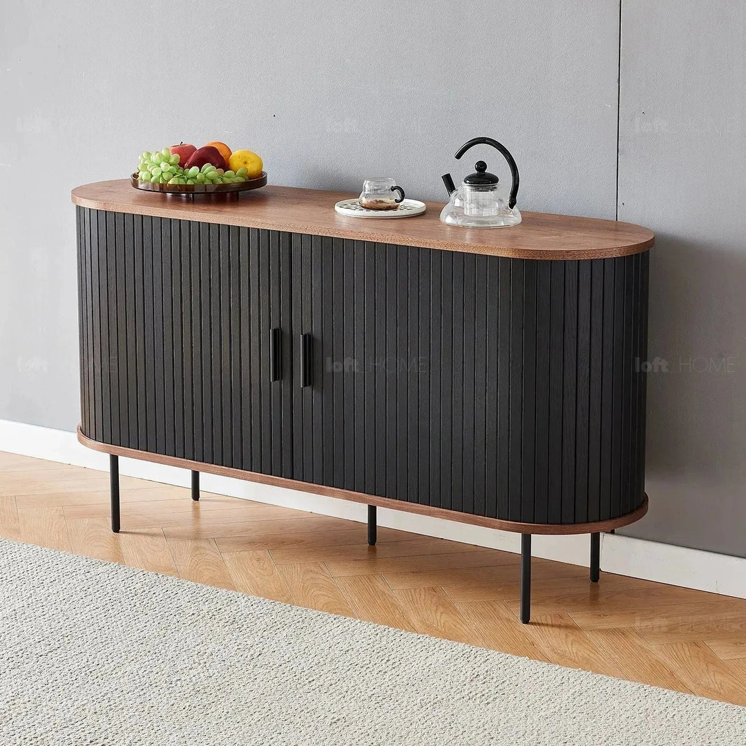 Modern wood storage cabinet harper in real life style.