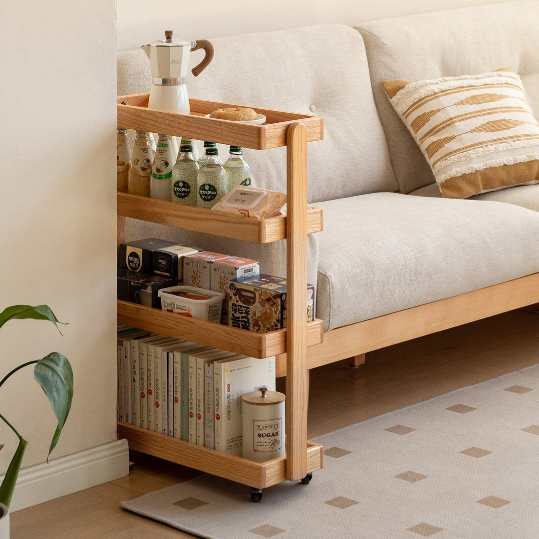 Loft Home wooden shelf table with multi-tier storage, perfect for books, snacks, and decor, enhancing space organization in the Shelf Tables collection.