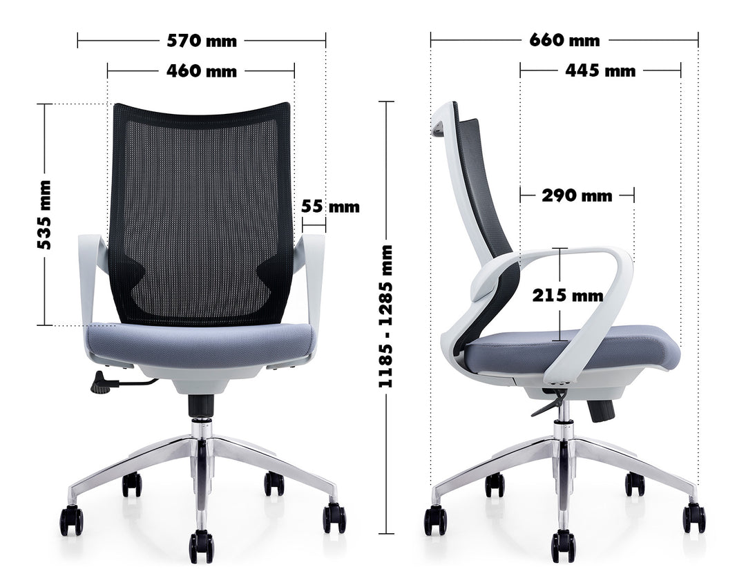 Modern Mesh Ergonomic Office Chair NEO Size Chart