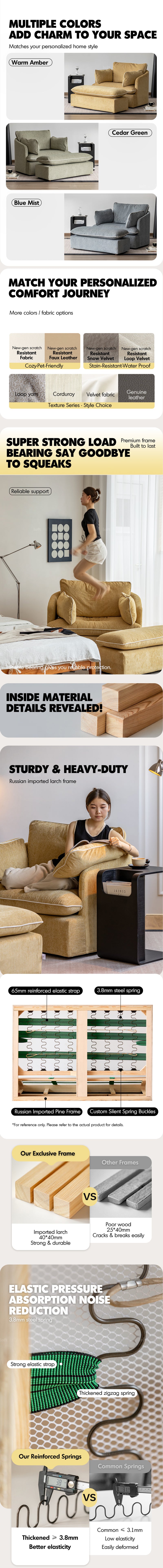 Scandinavian Chenille Velvet Fabric Ottoman MIRA Good to Know - 9