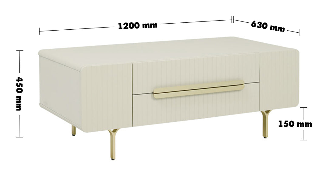 Modern Plywood Coffee Table LIGHT LUX Size Chart