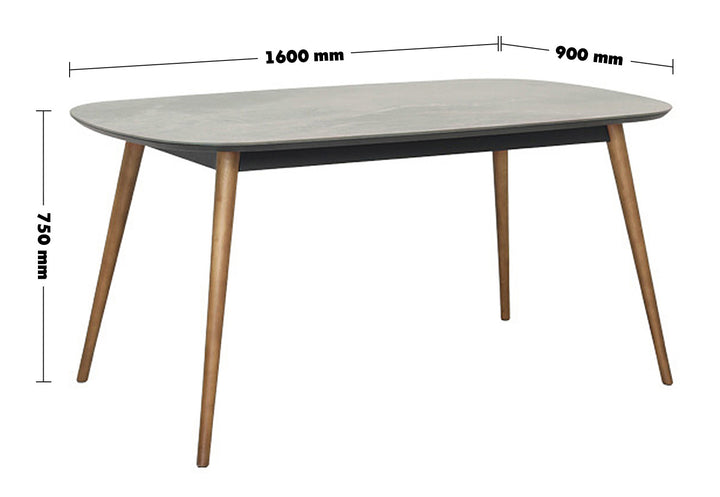 Modern Tempered Glass Dining Table GINA Size Chart