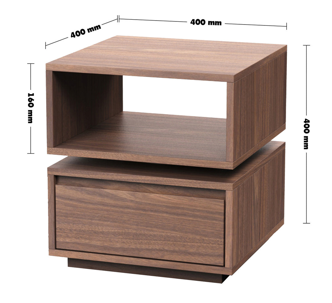 Modern Plywood Revolving Side Table JANA Size Chart