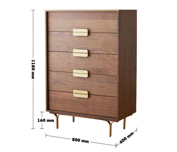Modern Plywood Drawer Cabinet GRETA Size Chart