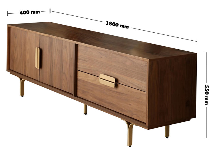 Modern Plywood TV Console GRETA Size Chart