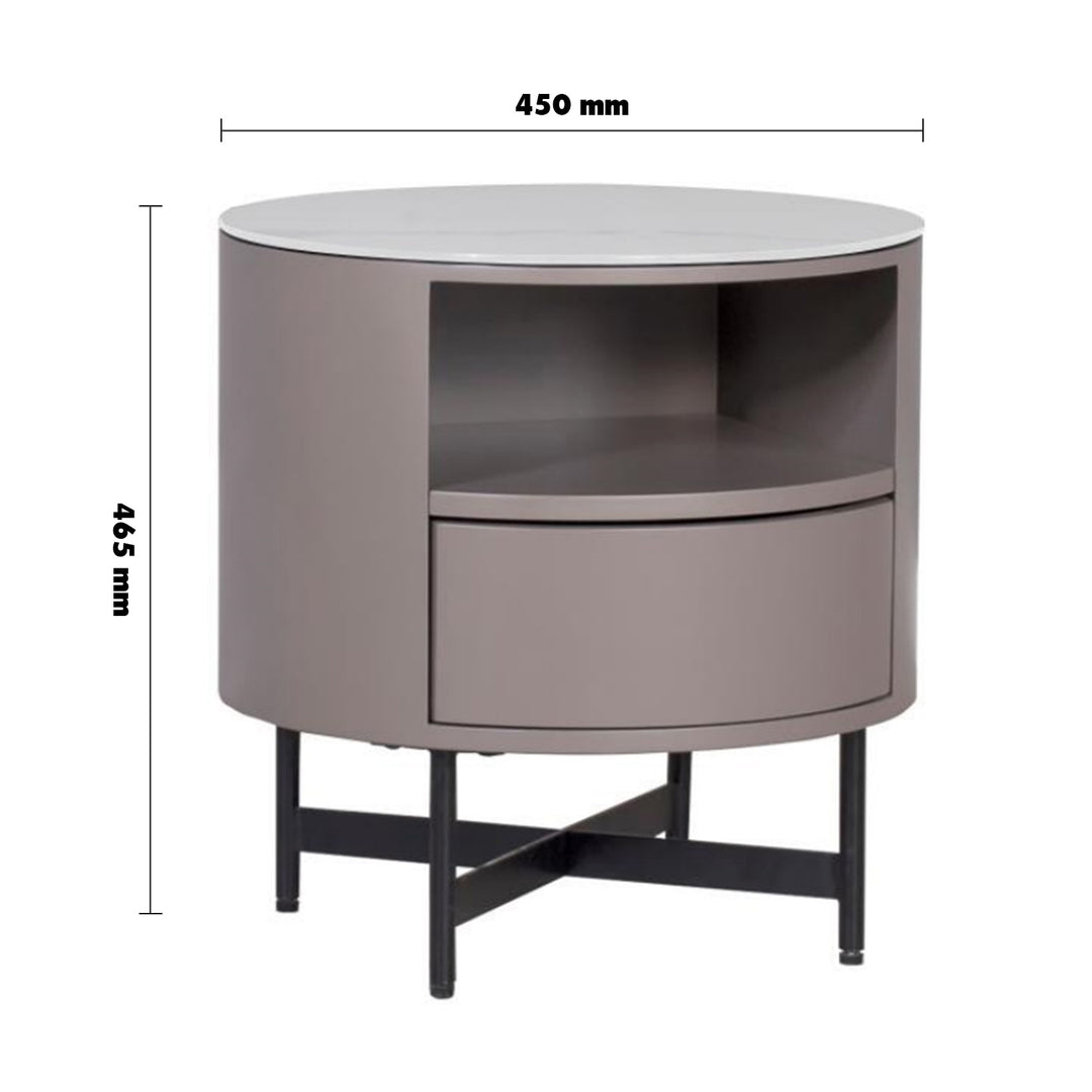 Modern Sintered Stone Side Table ROSA Size Chart