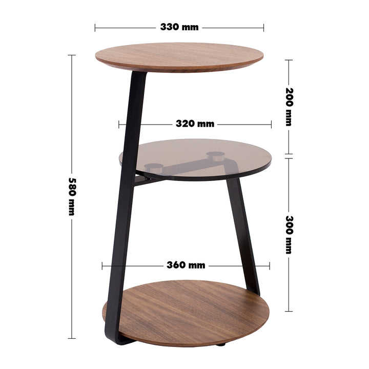 Modern Tempered Glass Side Table EMMA Size Chart