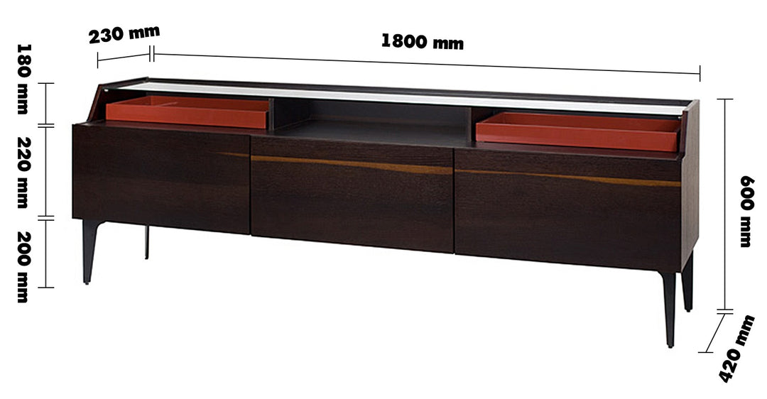 Modern Plywood TV Console ZOE Size Chart