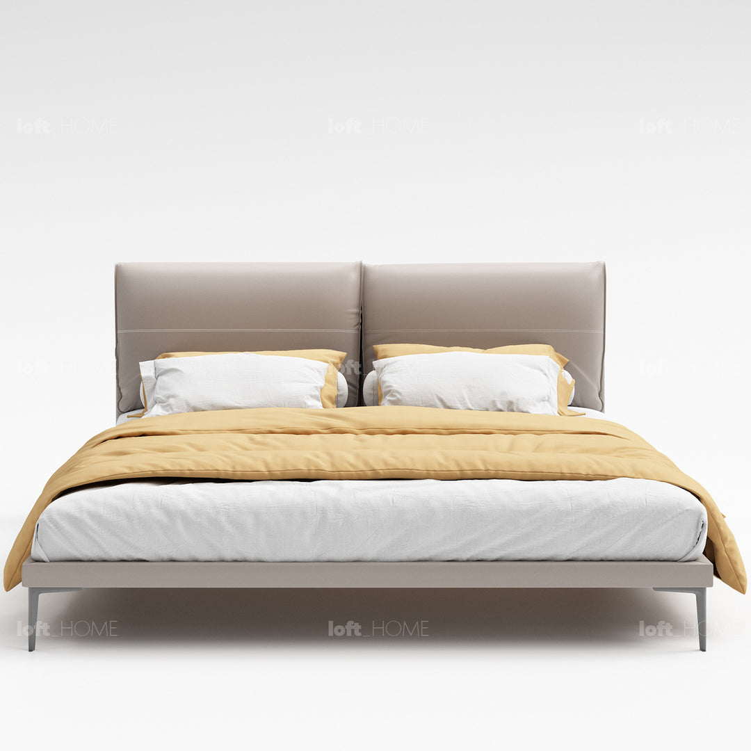 Modern Genuine Leather Bed DEON Layered